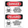 Signmission Safety Sign, OSHA Danger, 14" Height, Rigid Plastic, Pesticide Storage Area Spanish OS-DS-P-1014-VS-1525